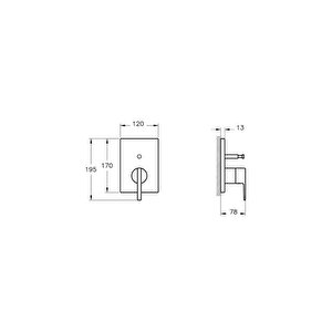 Vitra Suit Ankastre Banyo Bataryası Krom A42838 Gümüş