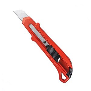 Maket Bıçağı Metal Gövdeli Kırmızı Maket Bıçağı 18mm Geniş Bıçak