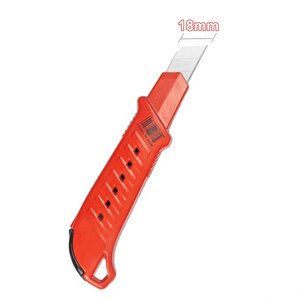 Maket Bıçağı Metal Gövdeli Kırmızı Maket Bıçağı 18mm Geniş Bıçak