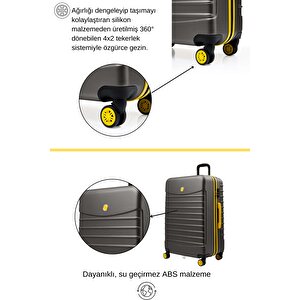 2'li Valiz Seti Büyük Boy - Orta Boy Antrasit 1168