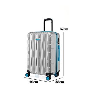 Orta Boy Valiz 4x2 Teker Gri 1167