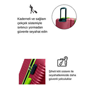 2'li Valiz Seti Büyük Boy - Orta Boy Bordo 1169