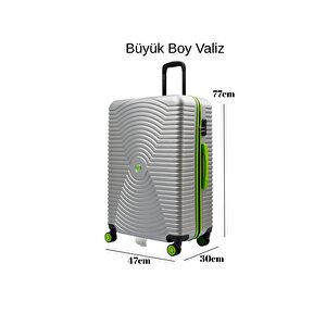 Büyük Boy Valiz 4x2 Teker Gri 1169