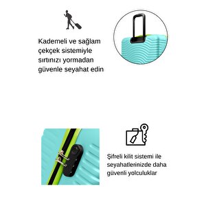 2'li Valiz Seti Büyük Boy - Kabin Boy Su Yeşili 1169