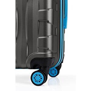 3'lü Valiz Seti Büyük Boy - Orta Boy - Kabin Boy Antrasit 1167