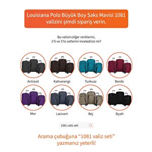 Büyük Boy 4 Teker Kumaş Valiz Saks Mavi 1081