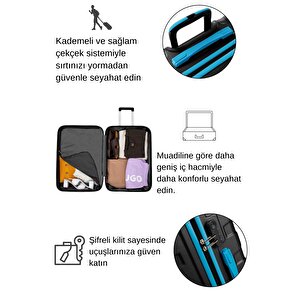 2'li Valiz Seti Orta Boy - Kabin Boy Siyah 1167