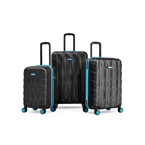 3'lü Valiz Seti Büyük Boy - Orta Boy - Kabin Boy Siyah 1167