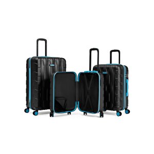 3'lü Valiz Seti Büyük Boy - Orta Boy - Kabin Boy Siyah 1167