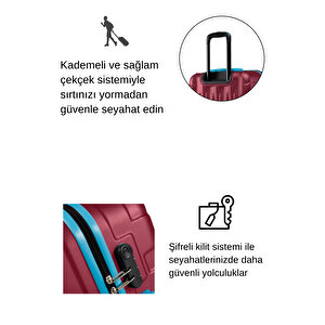 Kabin Boy Valiz 4x2 Teker Bordo 1167