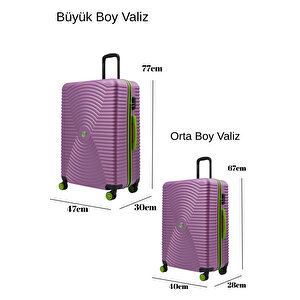 2'li Valiz Seti Büyük Boy - Orta Boy Rose 1169