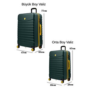 2'li Valiz Seti Büyük Boy - Orta Boy Haki 1168