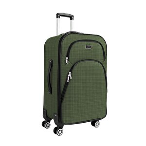 3'lü Valiz Seti 4 Teker Kumaş Valiz Haki 1081