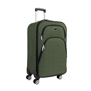 3'lü Valiz Seti 4 Teker Kumaş Valiz Haki 1081