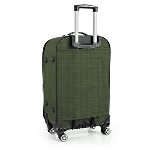 3'lü Valiz Seti 4 Teker Kumaş Valiz Haki 1081