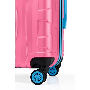 2'li Valiz Seti Büyük Boy - Kabin Boy Pembe 1167