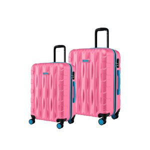2'li Valiz Seti Büyük Boy - Orta Boy Pembe 1167