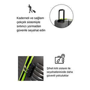 2'li Valiz Seti Büyük Boy - Orta Boy Antrasit 1169