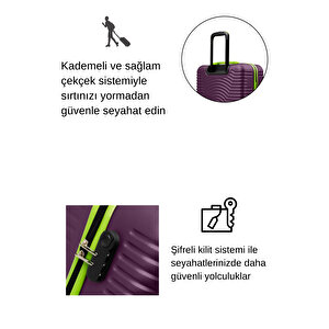 2'li Valiz Seti Büyük Boy - Orta Boy Mor 1169