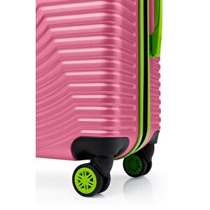 Orta Boy Valiz 4x2 Teker Pembe 1169