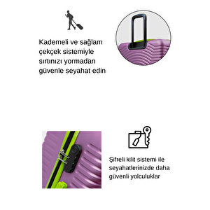 2'li Valiz Seti Büyük Boy - Kabin Boy Rose 1169