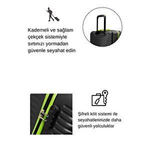 3'lü Valiz Seti Büyük Boy - Orta Boy - Kabin Boy Siyah 1169