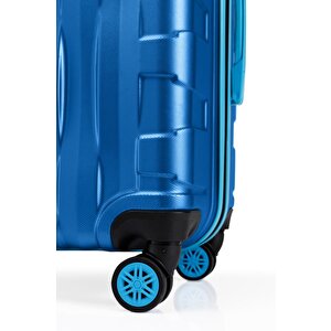 2'li Valiz Seti Orta Boy - Kabin Boy Mavi 1167