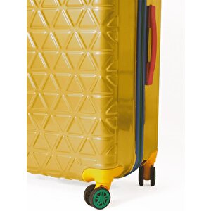 Kabin Boy %100 Polikarbon Valiz 4x2 Teker Sarı 1089