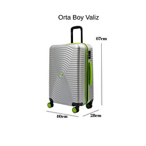 Orta Boy Valiz 4x2 Teker Gri 1169