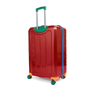 3'lü Valiz Seti %100 Polikarbon Valiz 4x2 Teker Bordo 1089