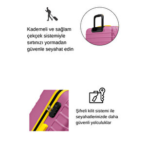 2'li Valiz Seti Büyük Boy - Orta Boy Pembe 1168
