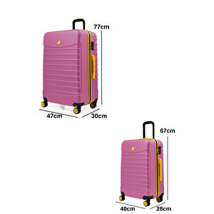 2'li Valiz Seti Büyük Boy - Orta Boy Pembe 1168