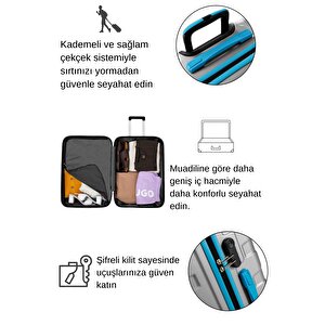 3'lü Valiz Seti Büyük Boy - Orta Boy - Kabin Boy Gri 1167