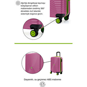 Kabin Boy Valiz 4x2 Teker Pembe 1169