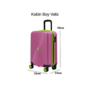 Kabin Boy Valiz 4x2 Teker Pembe 1169