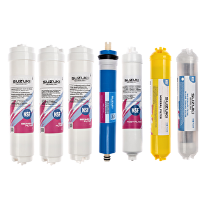 Kapalı Kasa Su Arıtma Cihazı Tam Set (7 Filtre) Mineral Ve Detoks Filtre Ilaveli