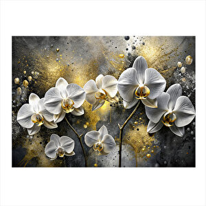 Beyaz Orkideler Model Mdf Tablo 50cmx 70cm 50x70 cm