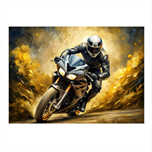 Motosiklet Sürücüsü Mdf Tablo 35cm X50cm 35x50 cm