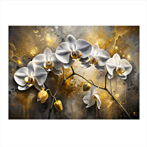 Beyaz Orkideler Tasarım Mdf Tablo 35cm X50cm 35x50 cm