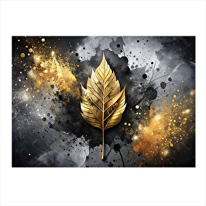 Gold Yaprak Dekoratif Ahşap Tablo 25cmx 35cm 25x35 cm