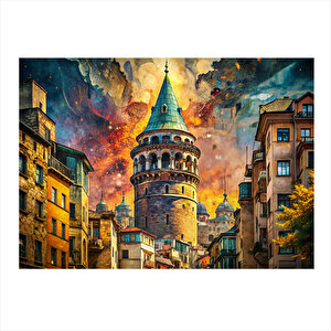 Galata Kulesi Art Mdf Tablo 35cm X50cm 35x50 cm