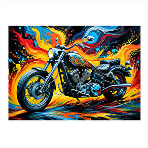 Chopper Motosiklet Modern Ahşap Tablo 35cm X50cm 35x50 cm
