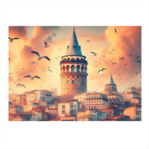 Galata Kulesi Tasarım Mdf Tablo 35cm X50cm 35x50 cm
