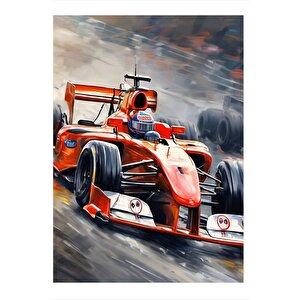 Formula 1 Aracı Dekoratif Ahşap Tablo 35cm X50cm 35x50 cm