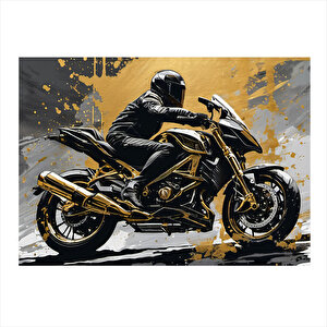 Motosiklet Sürücüsü Art Mdf Poster 35cm X50cm 35x50 cm