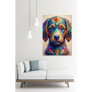 Renkli Yavru Köpek Modern Mdf Tablo 70cmx 100cm 70x100 cm