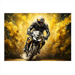 Motosiklet Sürücüsü Modern Mdf Tablo 25cmx 35cm 25x35 cm