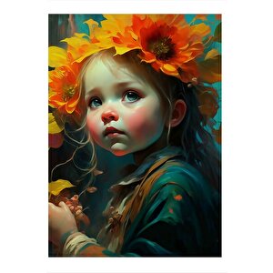 Sevimli Kız Çocuğu Art Mdf Poster 35cm X50cm 35x50 cm