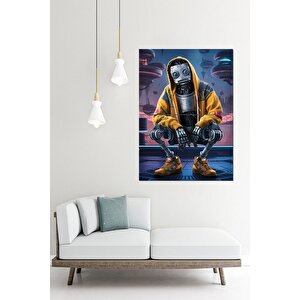 Sevimli Robot Art Mdf Poster 70cmx 100cm 70x100 cm