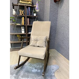 Trend Ceviz Bej Sallanan Sandalye Dinlenme Emzirme Baba Tv Okuma Koltuğu Berjer